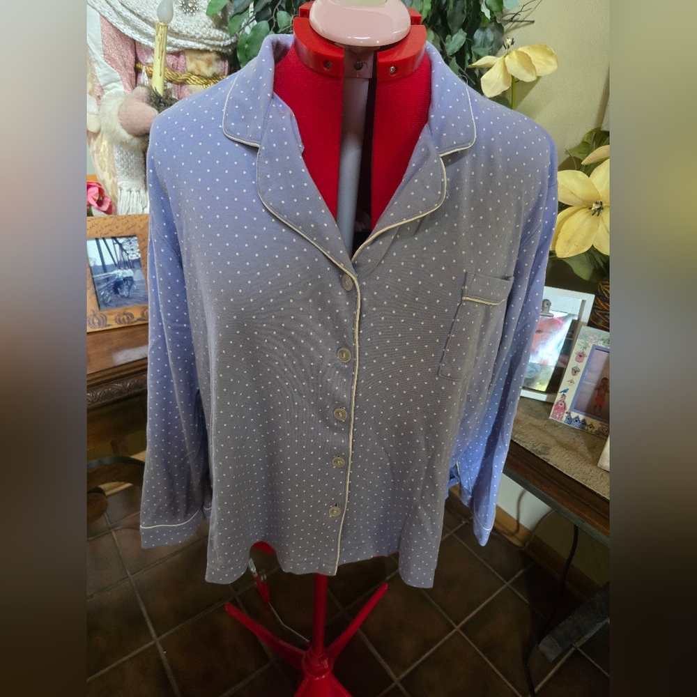 Charter Club blue with white polka dots pj's